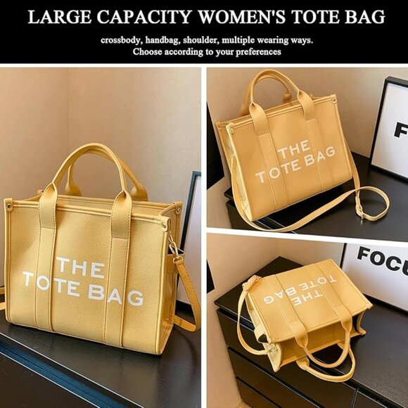 The Tote Bag for Women, Leather Yellow #782 - Picture 8 of 13